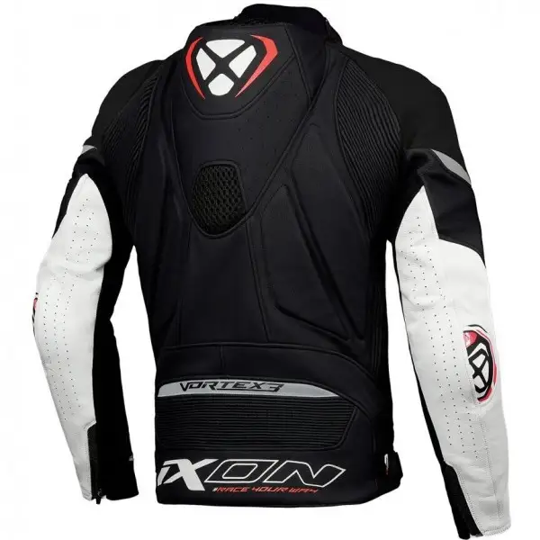 Giacca moto pelle Ixon Vortex 3 Nero bianco
