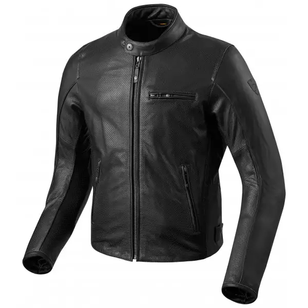 Giacca moto pelle Rev'it Flatbush Air Vintage nera