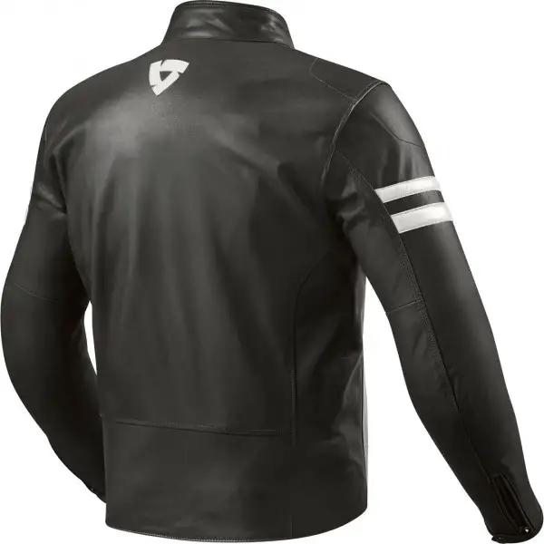 Giacca moto pelle Rev'it Prometheus Nero Bianco