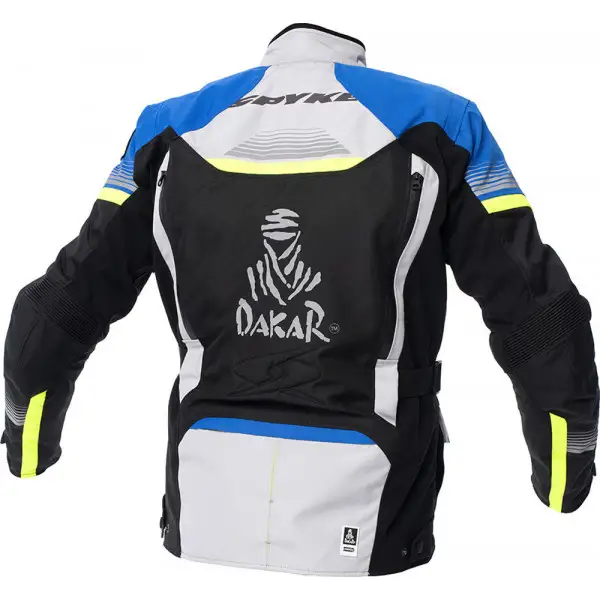 Giacca moto Spyke EQUATOR DRY TECNO DAKAR Grigio Blu Giallo Fluo