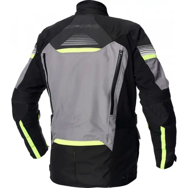 Giacca moto touring Spyke EQUATOR DRY TECNO Grigio Antracite Giallo fluo