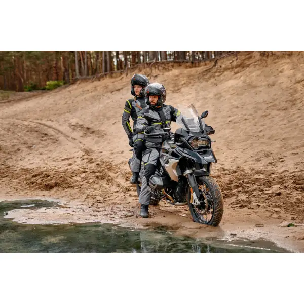 Giacca moto touring Spyke EQUATOR DRY TECNO Grigio Antracite Giallo fluo