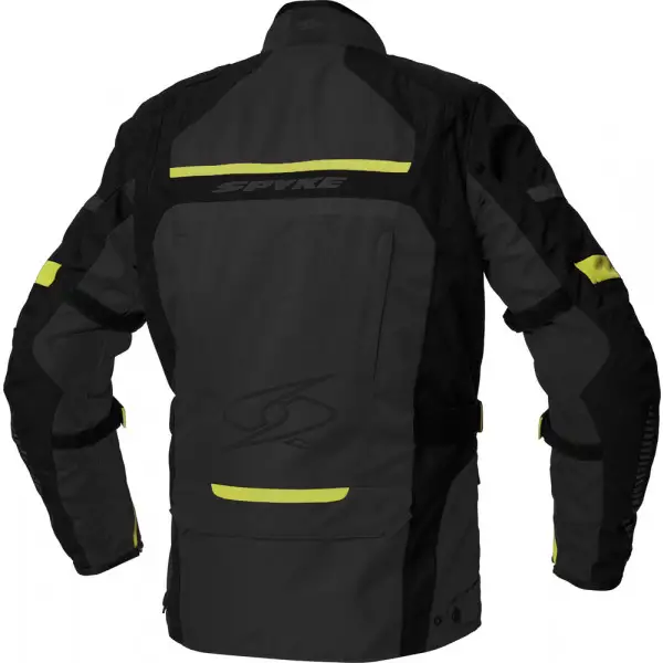 Giacca moto touring Spyke MERIDIAN DRY TECNO Nero Antracite Giallo fluo