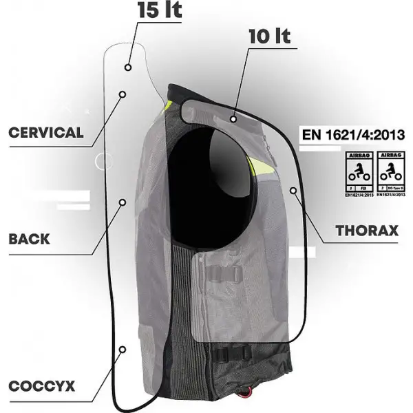 Gilet Airbag Motoairbag v3.0 Giallo Fluo con Fast Lock
