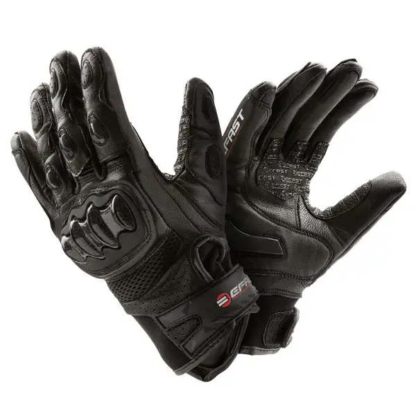 Guanti moto pelle racing Befast Raptor Nero