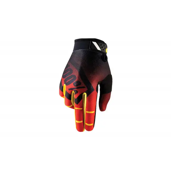 Guanti cross 100% Ridefit Corpo Rosso