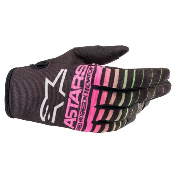 Guanti cross Alpinestars RADAR NV Nero Verde Neon Rosa Fluo