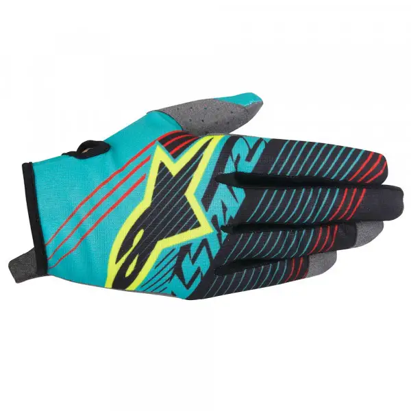 Guanti cross Alpinestars Radar Tracker azzurro nero giallo fluo