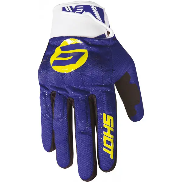 Guanti cross Shot DRIFT SPIDER Navy Giallo