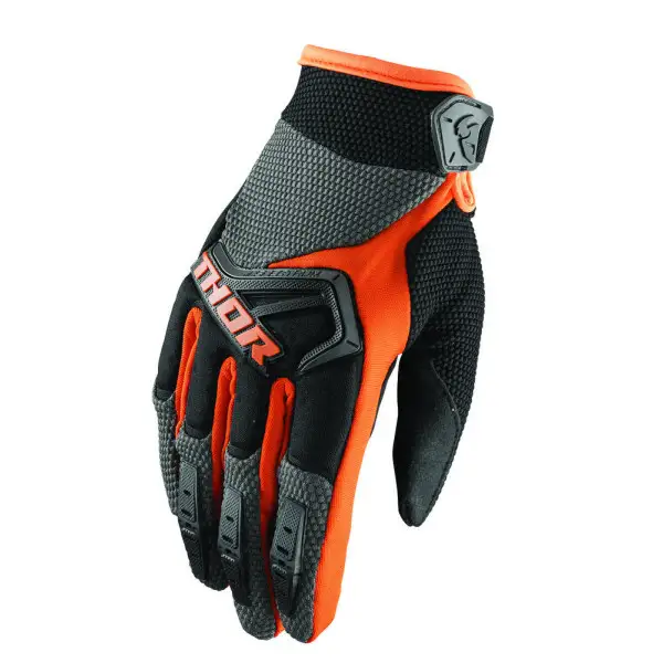 Guanti cross Thor S8 SPECTRUM Charcoal Arancio