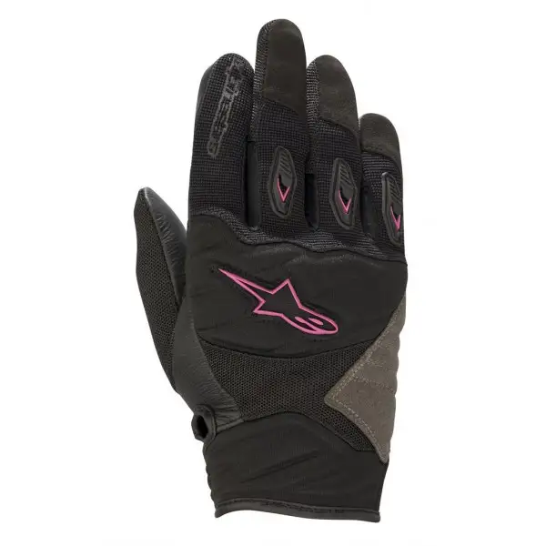 Guanti moto donna estivi Alpinestars STELLA SHORE nero fuxia