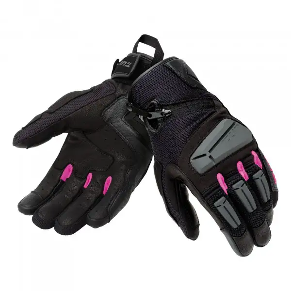 Guanti moto donna estivi T-UR G-FOUR LADY Nero Fucsia