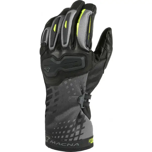 Guanti moto estivi Macna Terra RTX WP Nero Giallo fluo