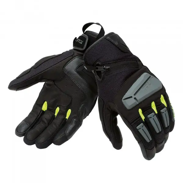 Guanti moto estivi T-UR G-FOUR Nero Giallo Fluo