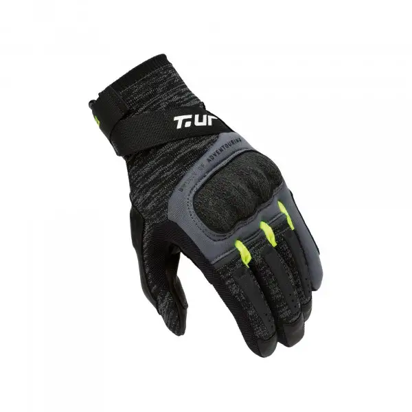 Guanti moto estivi T-UR G-KNIT Nero Giallo Fluo