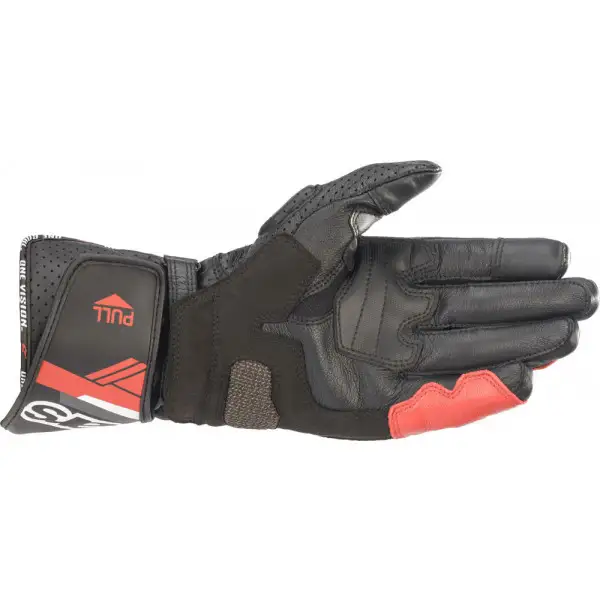 Guanti moto pelle Alpinestars SP-8 V3 Nero Bianco Rosso Acceso
