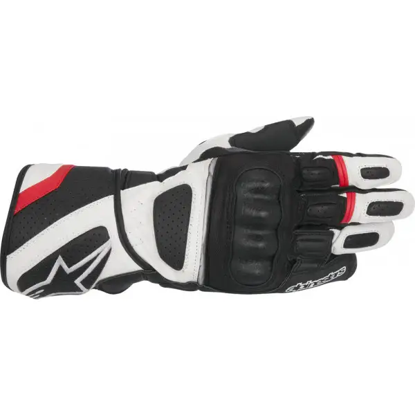 Guanti moto pelle Alpinestars SP Z Drystar nero bianco rosso