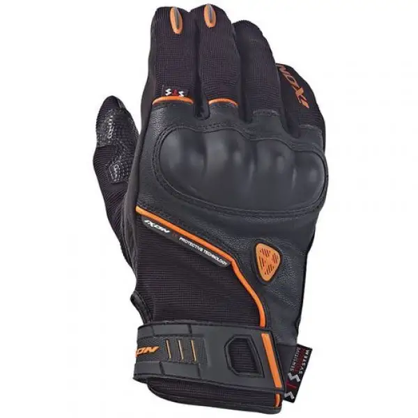 Guanti moto pelle estivi Ixon RS Grip HP Nero Arancio