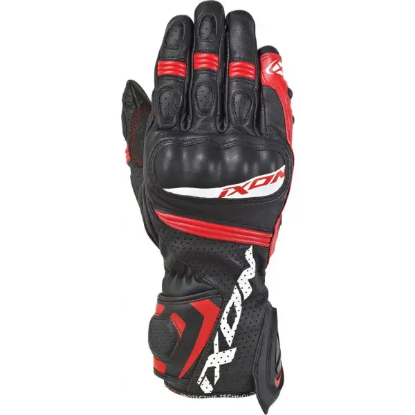 Guanti moto pelle estivi Ixon RS TEMPO AIR Nero Rosso