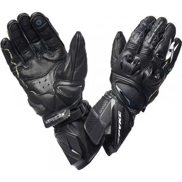 Guanti moto pelle racing Spyke TECH PRO Nero