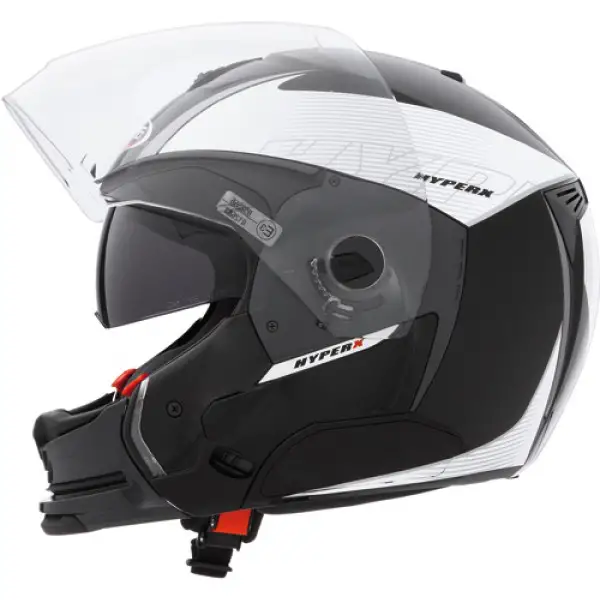 Casco Caberg Hyper-X Mod nero-silver mentoniera staccabile