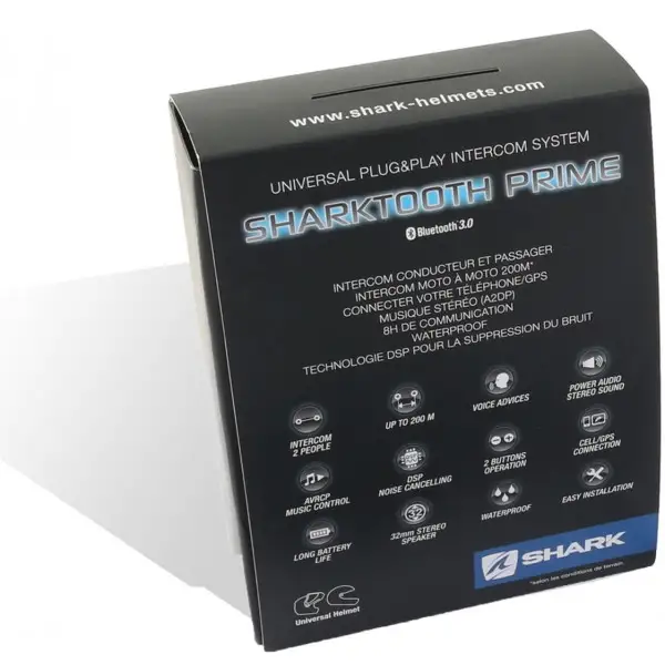 Interfono Shark Sharktooth Prime comunicazione moto moto singolo