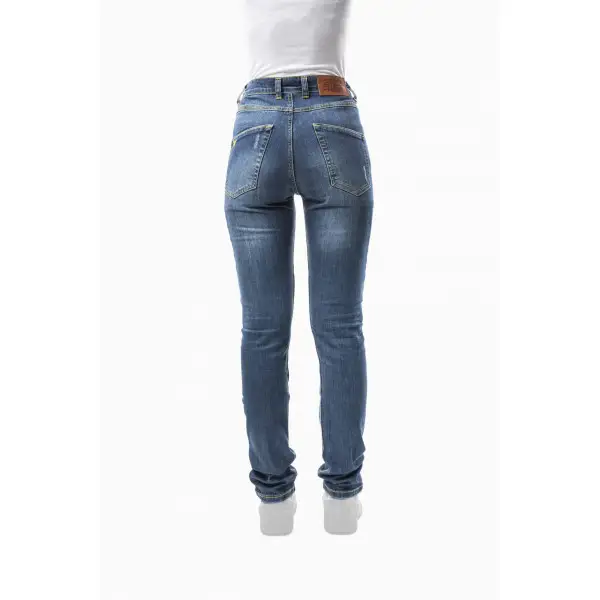 Jeans moto donna Motto HIRO con rinforzi in fibra aramidica Blu