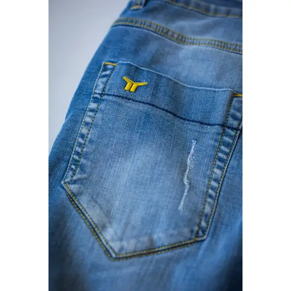 Jeans moto Motto IMOLA LONG con rinforzi in fibra aramidica Blu Chiaro