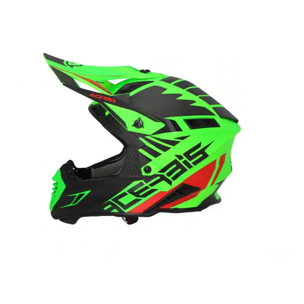 Casco cross Acerbis X-Track 2206 in fibra Verde Fluo Nero