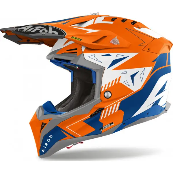 Casco Cross Airoh Aviator 3 Spin Arancio Fluo Opaco