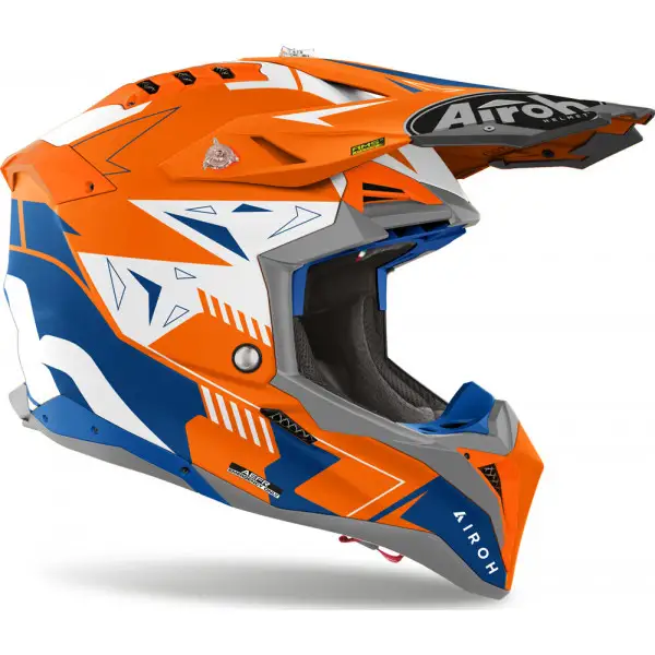 Casco Cross Airoh Aviator 3 Spin Arancio Fluo Opaco