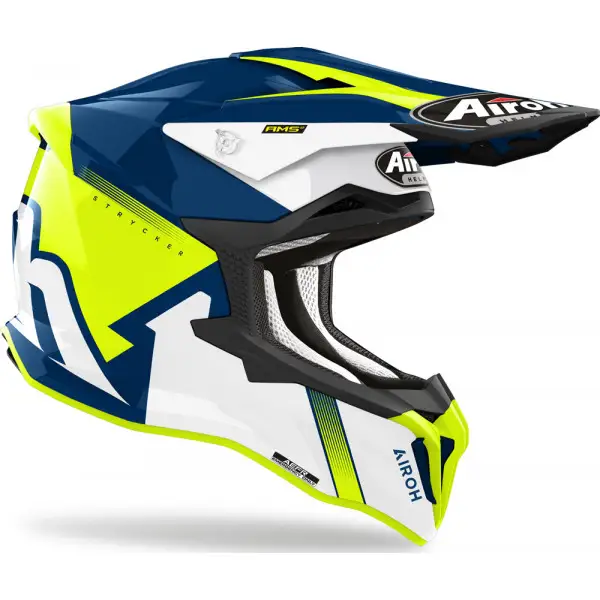 Casco Cross Airoh Strycker Blazer in fibra Giallo lucido