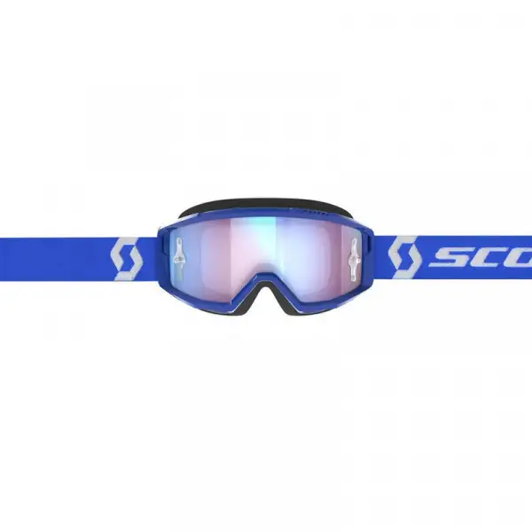 Occhiali cross Scott  Primal blu bianco lente blu cromata