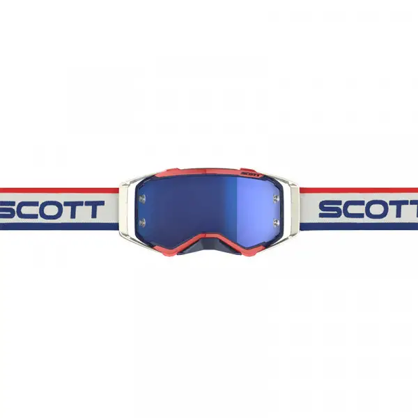 Occhiali cross Scott  Prospect Bianco retro Blu lente blu cromata