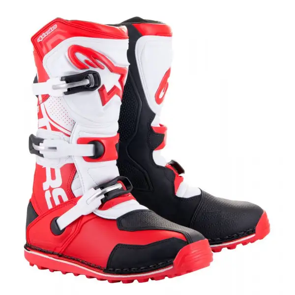 Stivali cross Alpinestars Tech T Rosso Nero Bianco