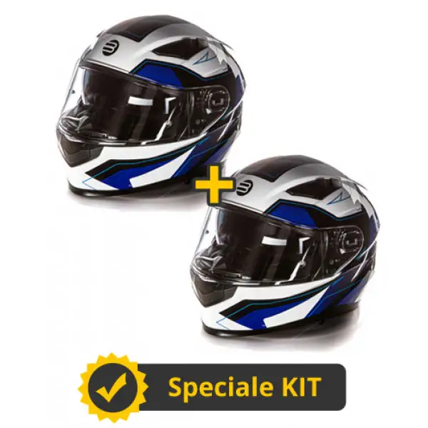 Kit coppia Ventus Bianco Blu- 2 caschi integrali Befast