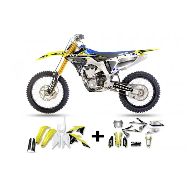 Kit plastiche+decals applicata Ufo Stardust Suzuki oem
