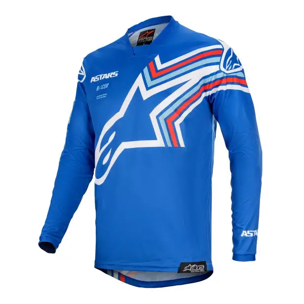 Maglia cross Alpinestars RACER BRAAP Blu Bianco