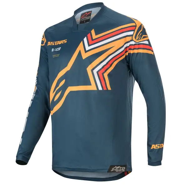 Maglia cross Alpinestars RACER BRAAP Blu navy Arancio