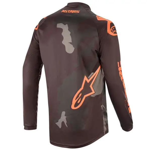 Maglia cross Alpinestars RACER TACTICAL Nero Grigio Camo Arancio fluo