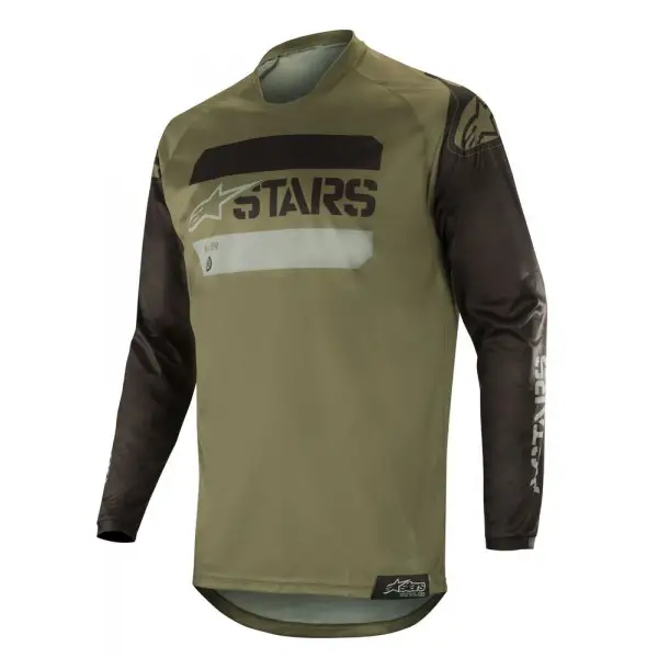 Maglia cross Alpinestars RACER TACTICAL Nero Verde Militare