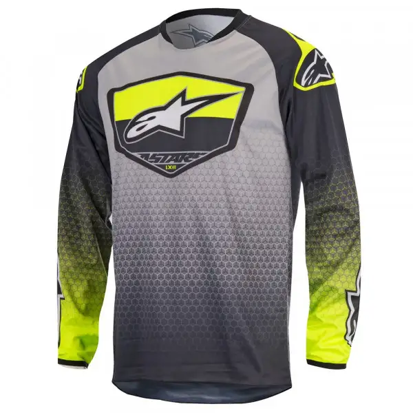 Maglia cross Alpinestars Supermatic antracite giallo fluo grigio chiaro