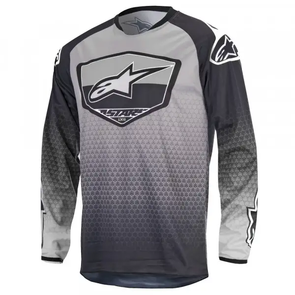 Maglia cross Alpinestars Supermatic nero grigio chiaro bianco