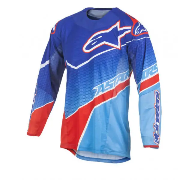 Maglia cross Alpinestars Techstar Venom Blu Ciano Rosso