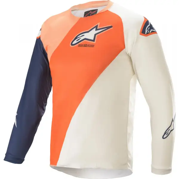 Maglia cross bambino Alpinestars YOUTH RACER BLAZE Arancio Bianco Blu