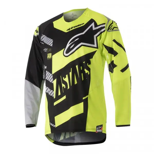 Maglia cross bambino Alpinestars YOUTH RACER SCREAMER Nero Giallo Fluo Grigio