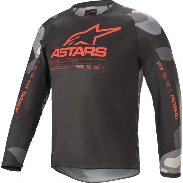 Maglia cross bambino Alpinestars YOUTH RACER TACTICAL Camouflage Rosso
