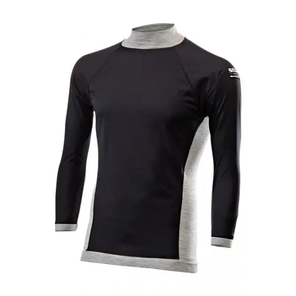Maglia SIXS TS4 MERINOS WOOL in lana con WindShell Grigio Nero