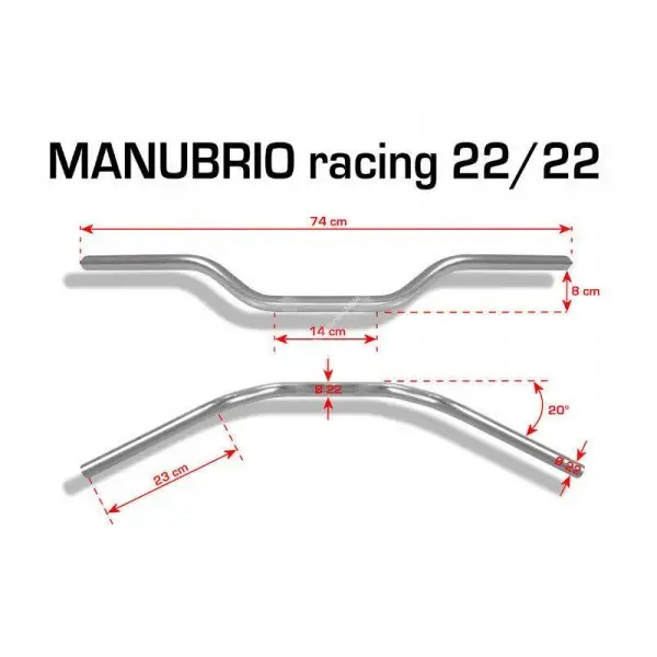 Manubrio racing universale Barracuda Nero