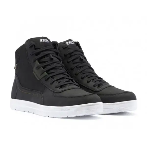Scarpe moto TCX MOOD 2 GORE TEX Nero Bianco Verde